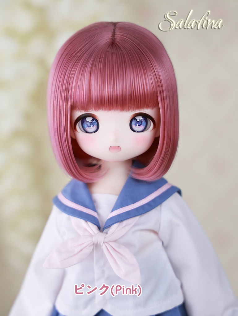  [Salafina]8~9インチMDD,DDサイズドール用手つくりショートボブ造形ウィッグdollwig