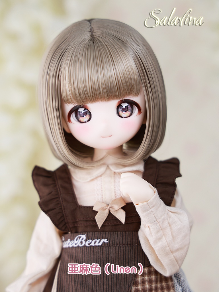  [Salafina]8~9インチMDD,DDサイズドール用手つくりショートボブ造形ウィッグdollwig