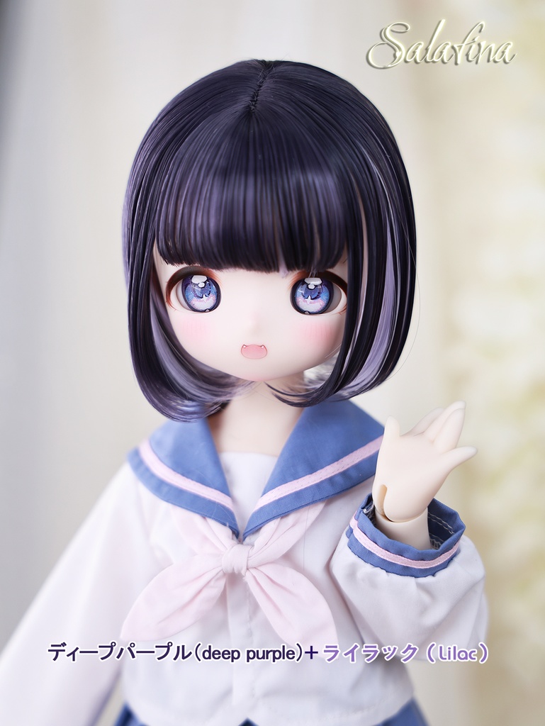  [Salafina]8~9インチMDD,DDサイズドール用手つくりショートボブ造形ウィッグdollwig