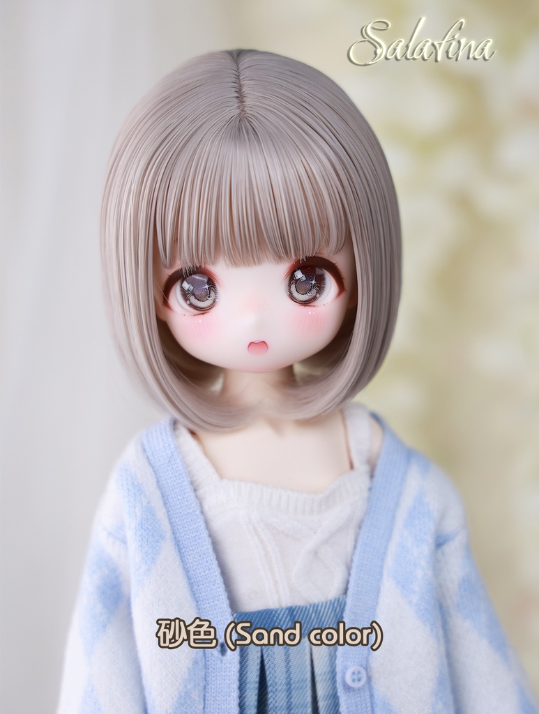  [Salafina]8~9インチMDD,DDサイズドール用手つくりショートボブ造形ウィッグdollwig