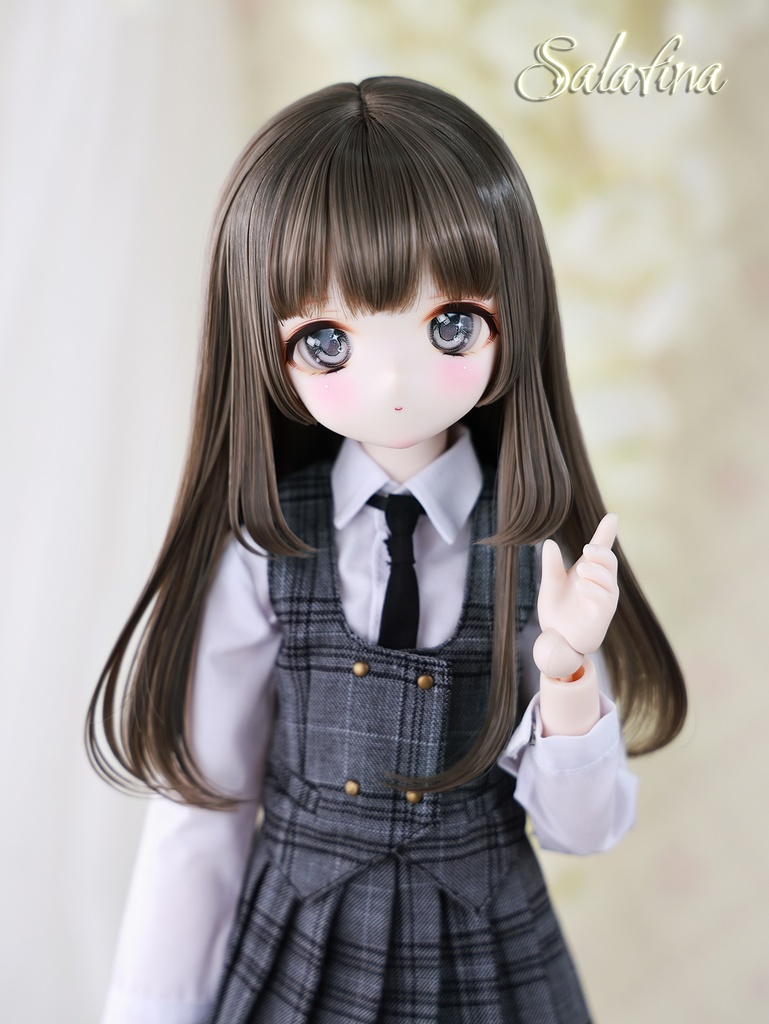 [Salafina]8~9インチMDD,DDサイズドール用手つくりロング造形ドールウィッグ「ITUKI」dollwig