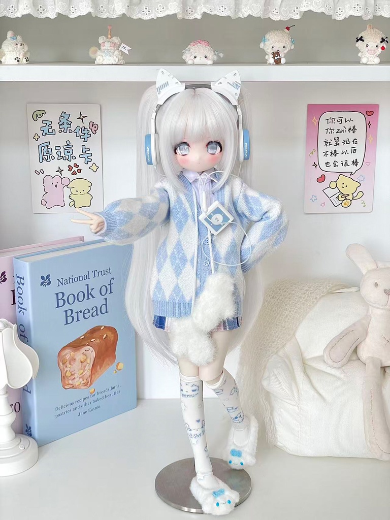 [Wa❤Ya]1/4(SDＭ,MDD,KUMAKO)サイズドール衣装菱格紋のカーディガンMDDdollclothes