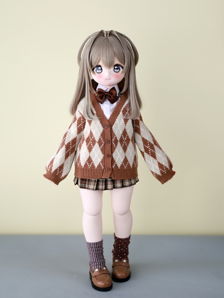 [Wa❤Ya]1/4(SDＭ,MDD,KUMAKO)サイズドール衣装菱格紋のカーディガンMDDdollclothes