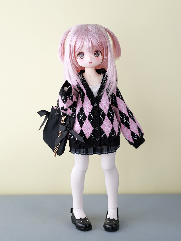 [Wa❤Ya]1/4(SDＭ,MDD,KUMAKO)サイズドール衣装菱格紋のカーディガンMDDdollclothes