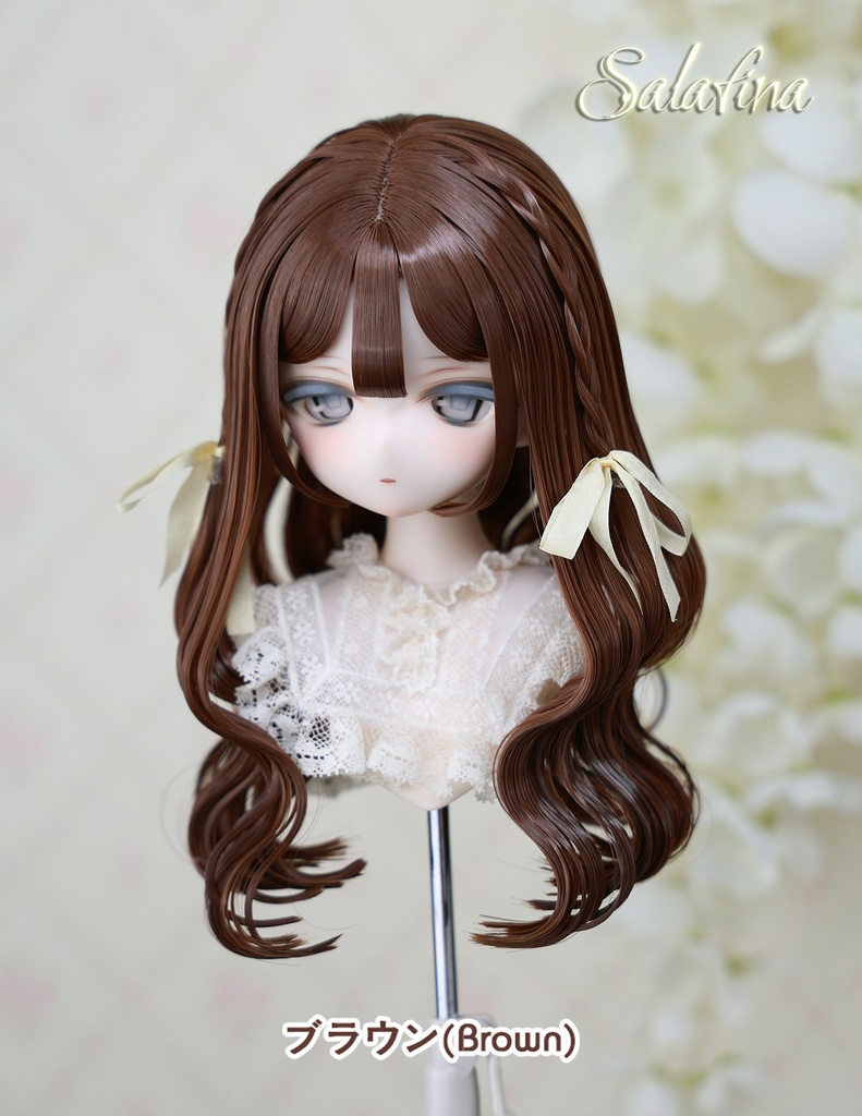 [Salafina]1/4と1/6サイズ（17－19cm)サイズドール用手つくりロング造形ドールウィッグ「ARIA」dollwig