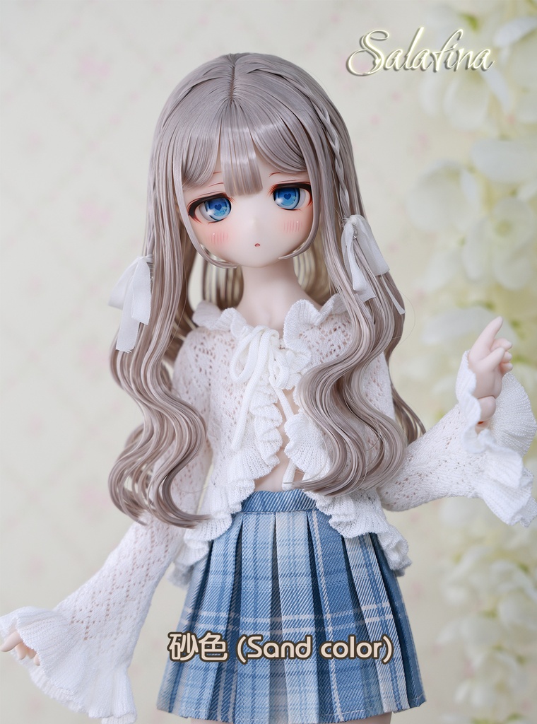 [Salafina]1/4と1/6サイズ（17－19cm)サイズドール用手つくりロング造形ドールウィッグ「ARIA」dollwig