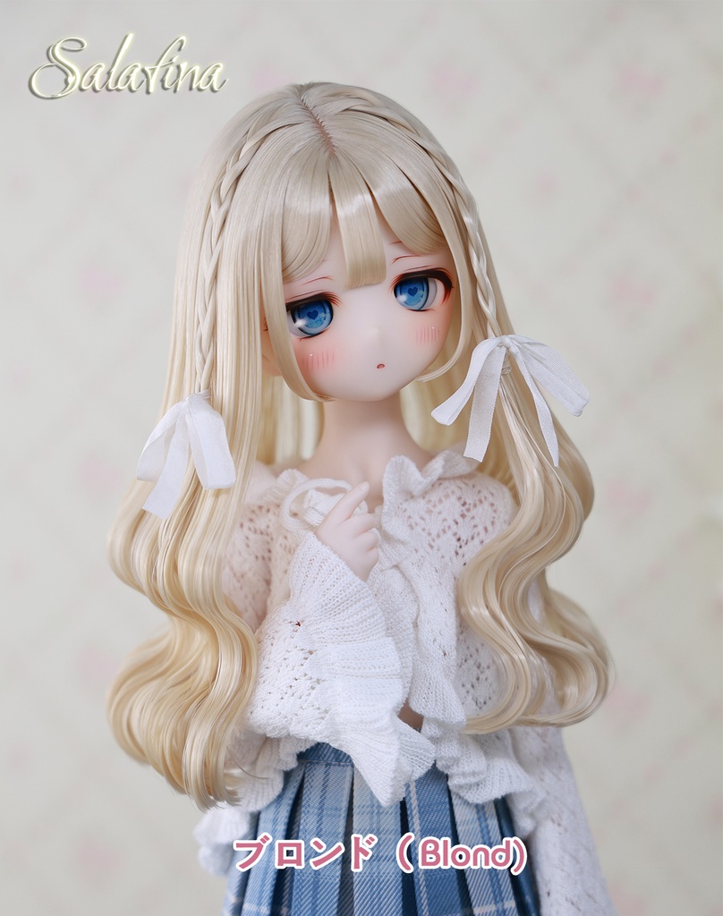 [Salafina]1/4と1/6サイズ（17－19cm)サイズドール用手つくりロング造形ドールウィッグ「ARIA」dollwig