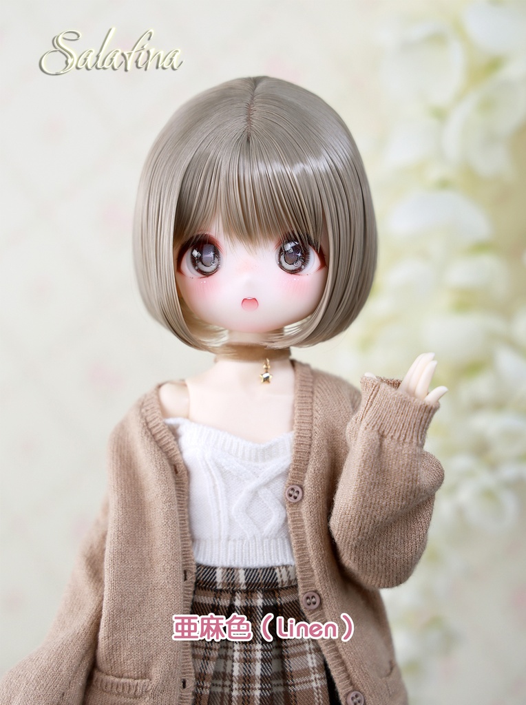 [Salafina]8~9インチMDD,DDサイズドール用手つくりショートカット造形ドールウィッグ「NAMI」dollwig