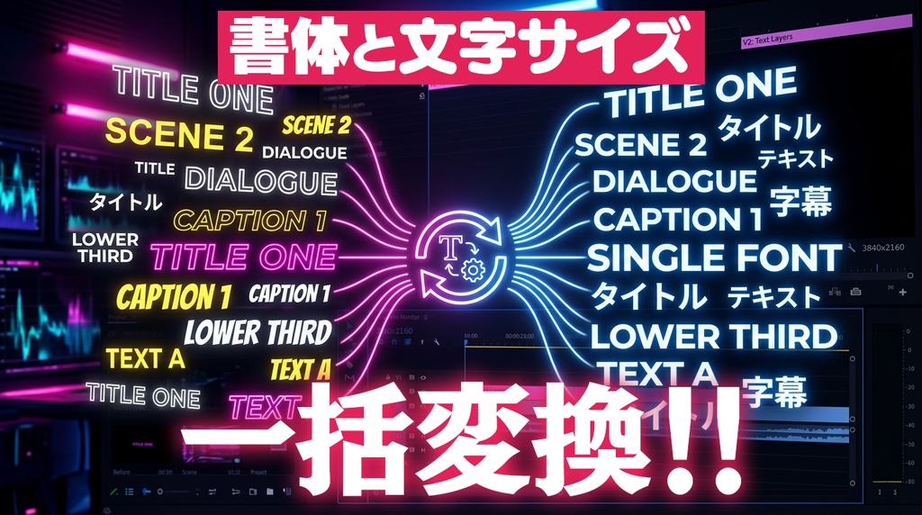 【Premiere Pro】選択したテロップのフォント・文字サイズを一括変更する拡張機能「TelopRestyle」