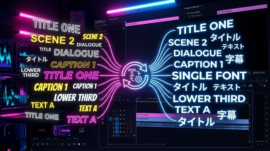 【Premiere Pro】選択したテロップのフォント・文字サイズを一括変更する拡張機能「TelopRestyle」