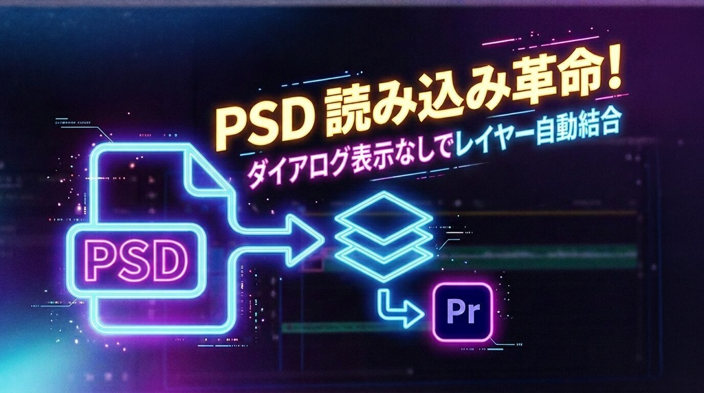 【Premiere Pro】PSDをフォルダごと全レイヤー結合で一括読み込みする拡張機能「PSDImporter」