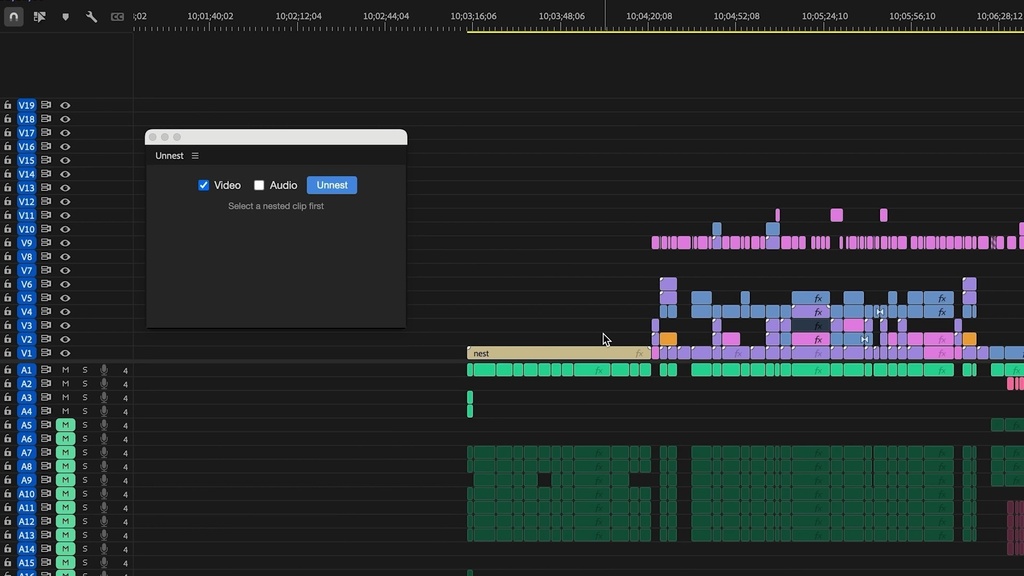 【Premiere Pro】ネストをワンクリックで解除する拡張機能「Unnest」