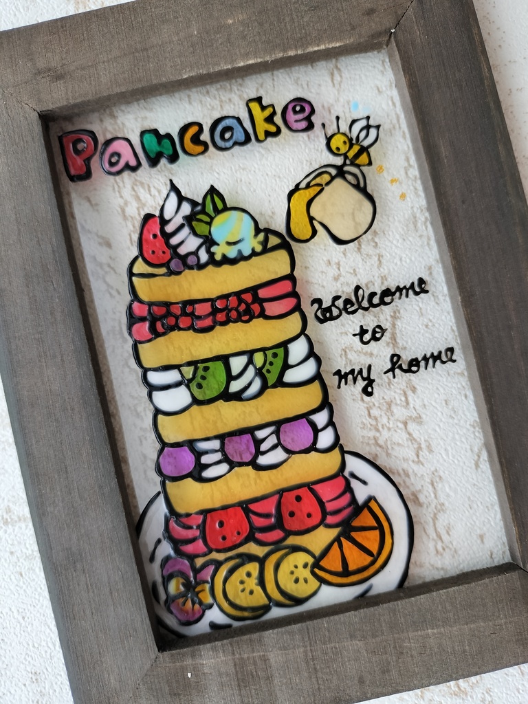送料無料*ステンドグラス風フレーム*パンケーキ・おうちカフェ・ハンドメイド♪