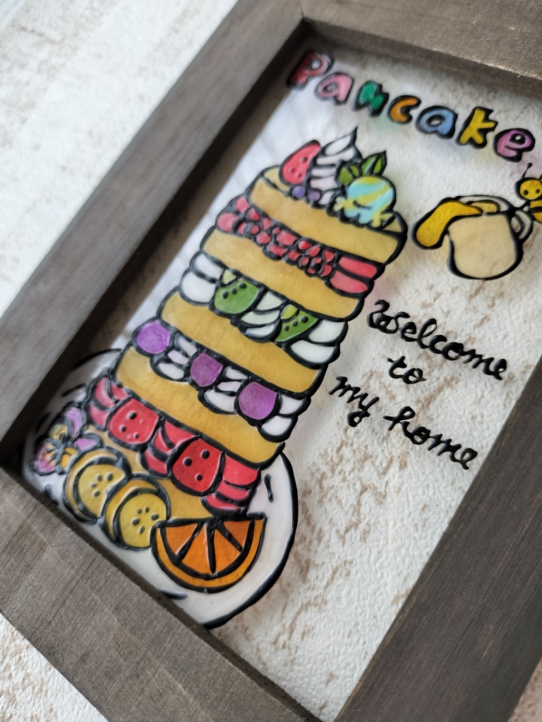 送料無料*ステンドグラス風フレーム*パンケーキ・おうちカフェ・ハンドメイド♪