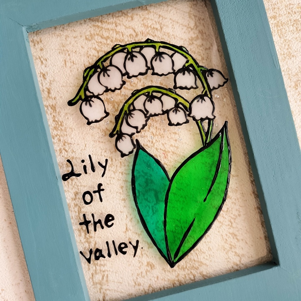 送料無料*ステンドグラス風フレーム*すずらん*ハンドメイド♪