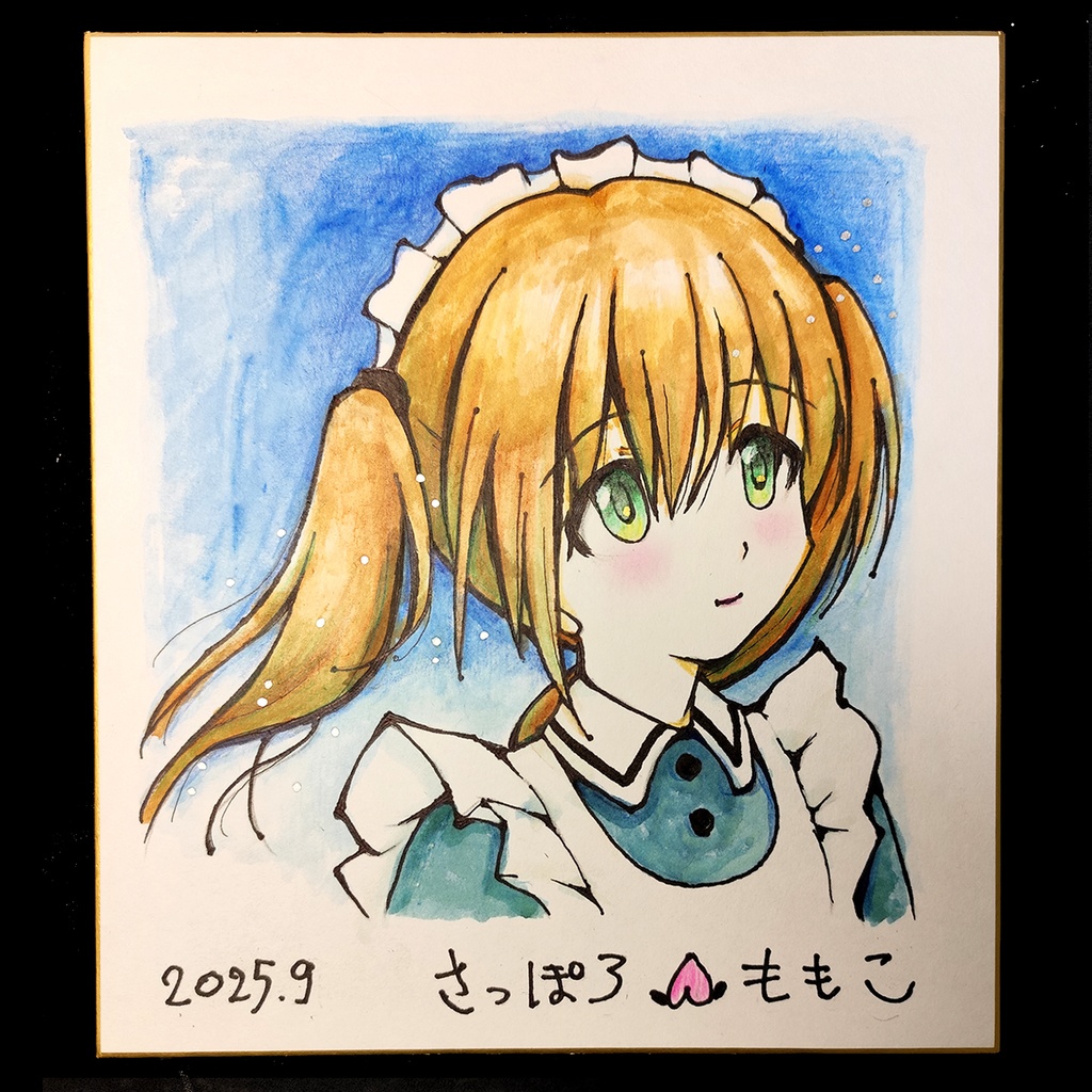 【手描きイラスト色紙】小梅
