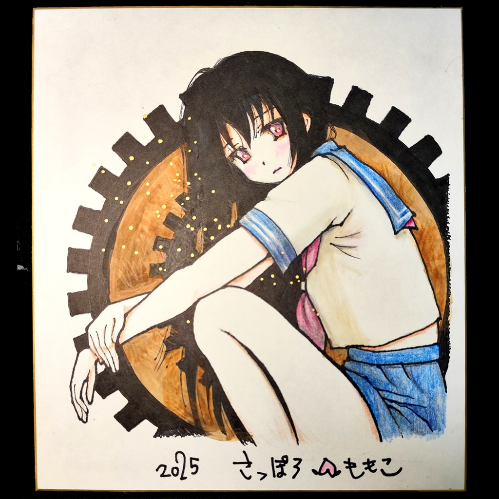 【手描きイラスト色紙】椋鳥