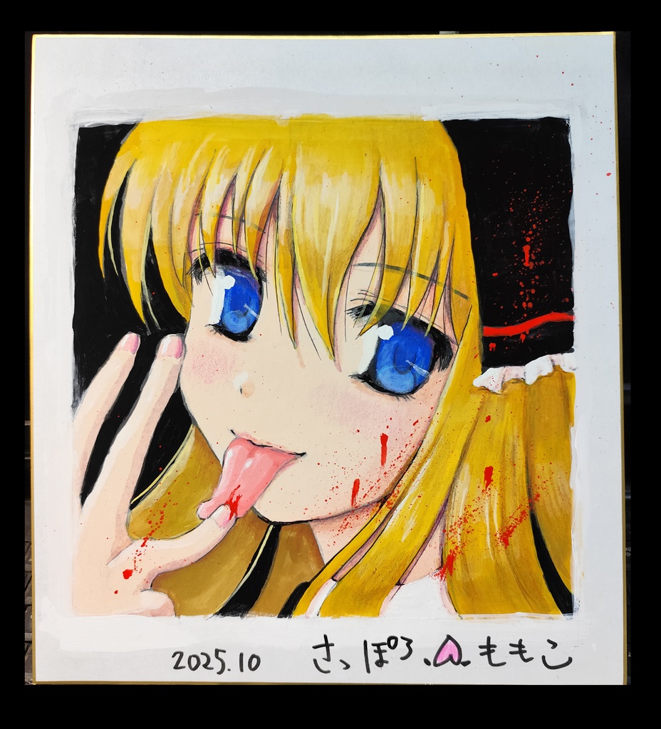 【手描きイラスト色紙】血飛沫のローザ