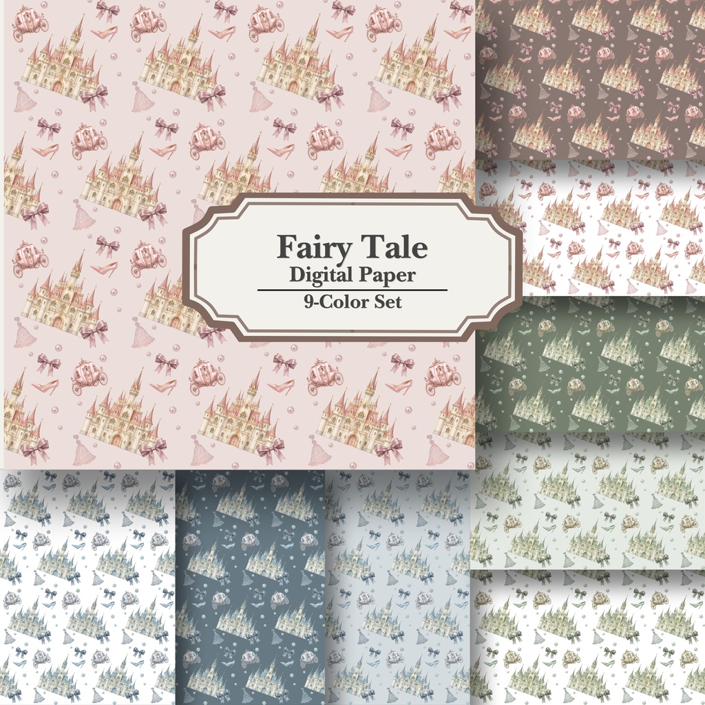 Fairy Tale|デジタルペーパー9色セット|PNG&JPG