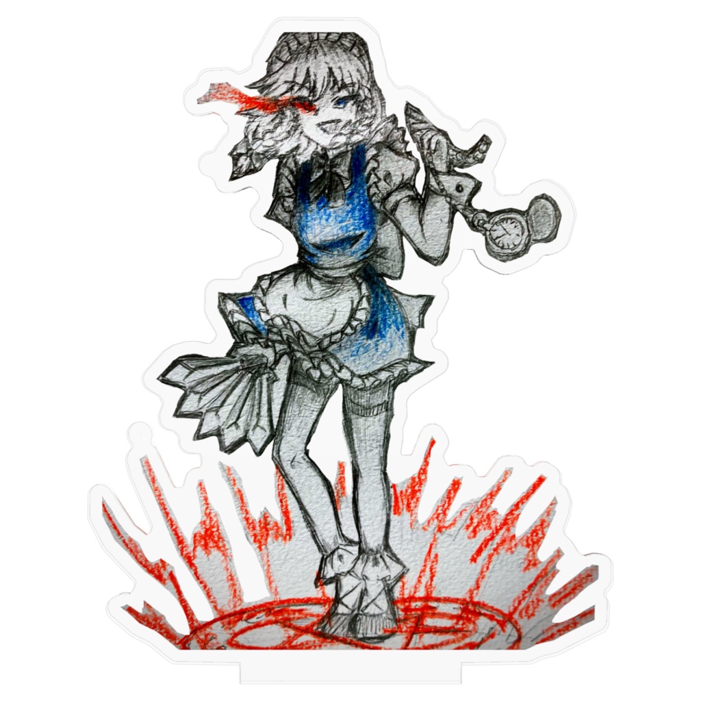 スペカを使う咲夜さんアクリルフィギュア