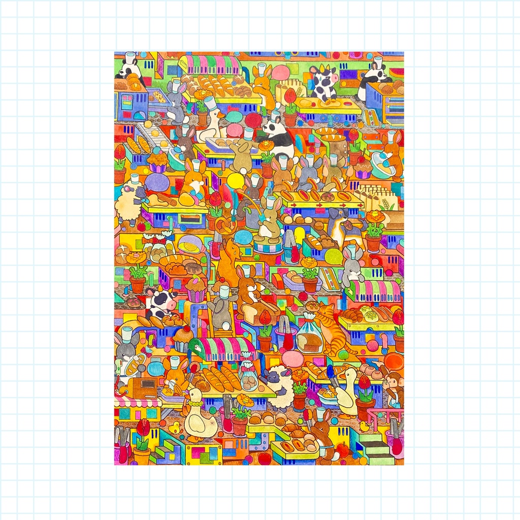 カラフルポップ！アートカード（postcard size）5枚セットB