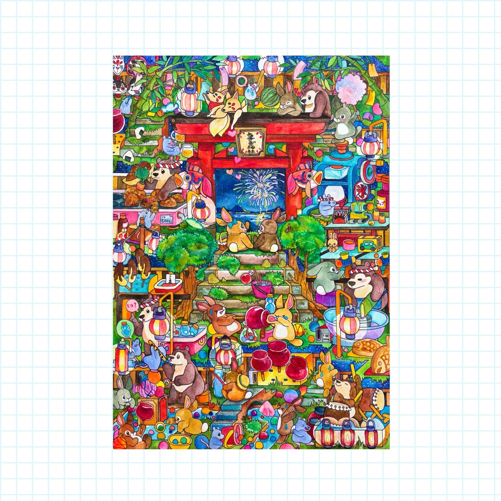 カラフルポップ！アートカード（postcard size）5枚セットD