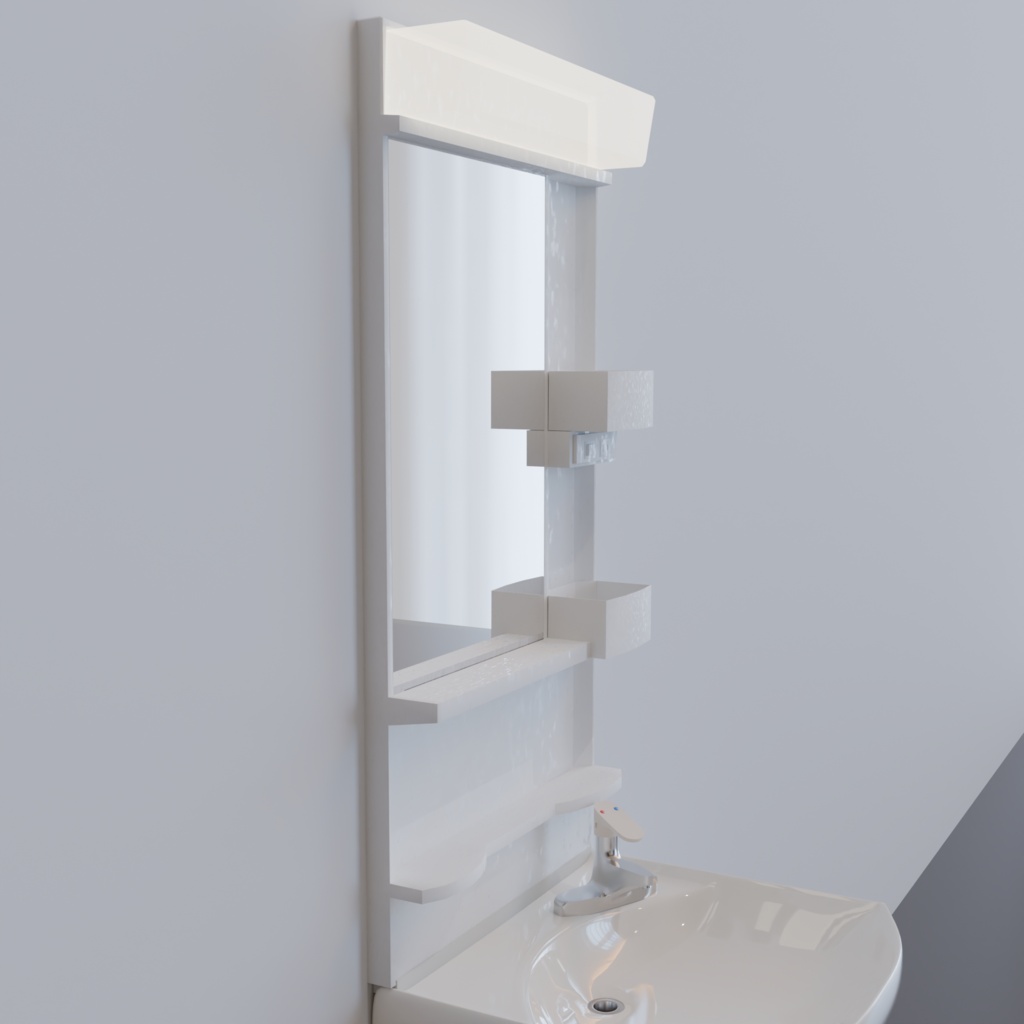 【3Dモデル】団地シリーズ:ユニット洗面台セット(bathroom sink)