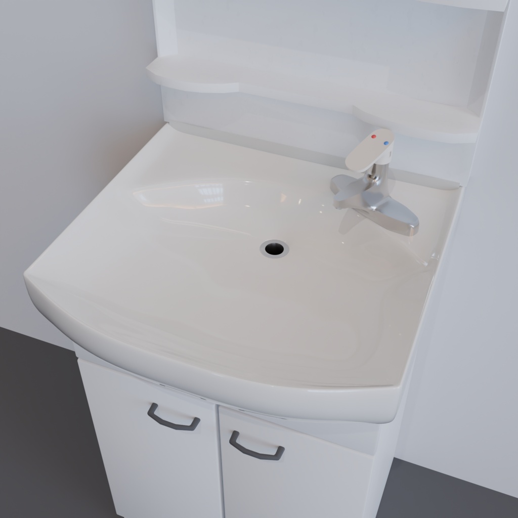 【3Dモデル】団地シリーズ:ユニット洗面台セット(bathroom sink)