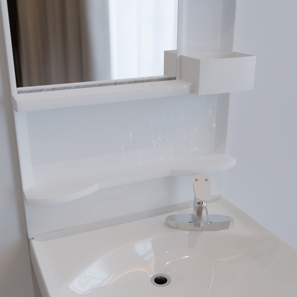 【3Dモデル】団地シリーズ:ユニット洗面台セット(bathroom sink)