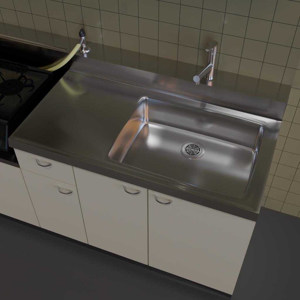 【3Dモデル】団地シリーズ:キッチンセット(kitchen set)
