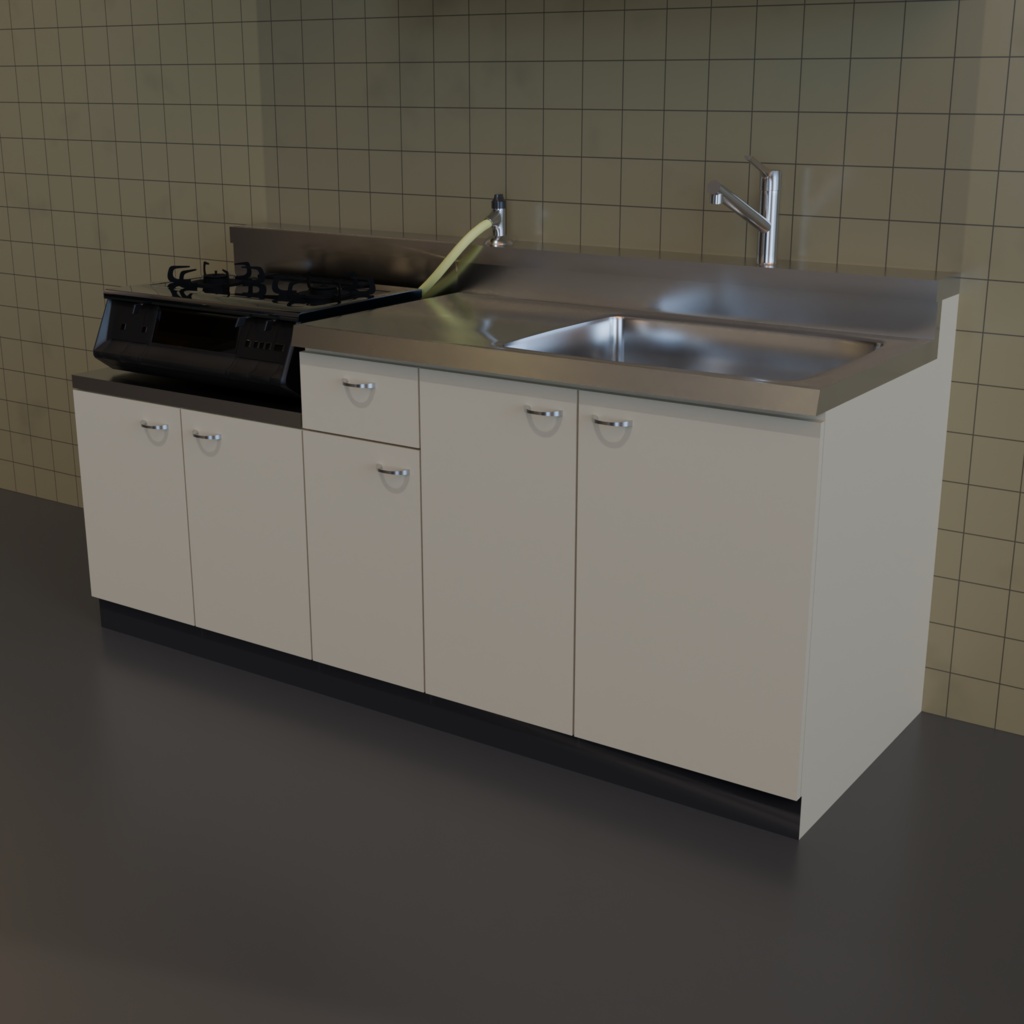 【3Dモデル】団地シリーズ:キッチンセット(kitchen set)