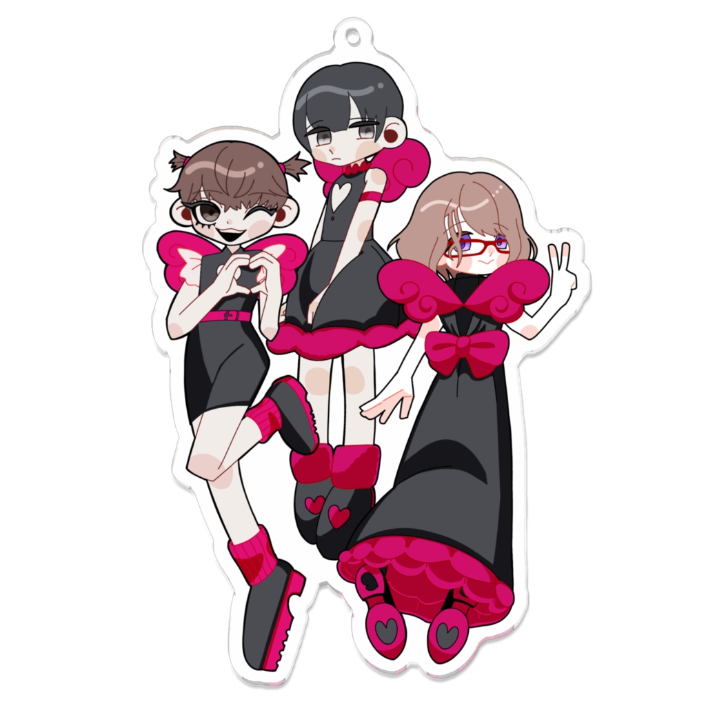 幼馴染トリオ　アクキー（女装ver）