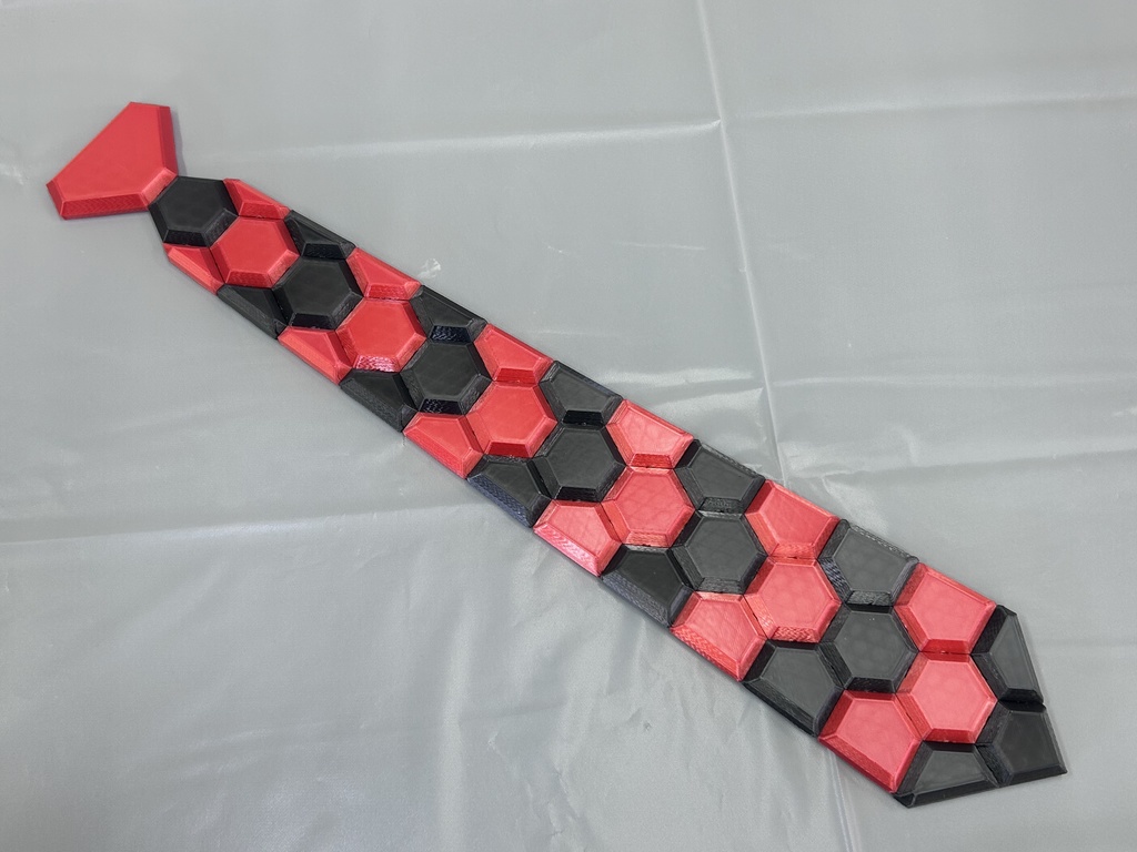 HEXネクタイ　レッド×ブラック