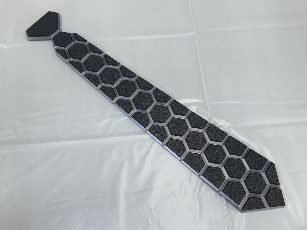 HEXネクタイ ブラック+シルバー