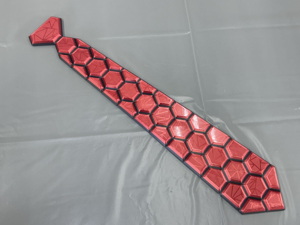 HEXネクタイ レッド+グレー