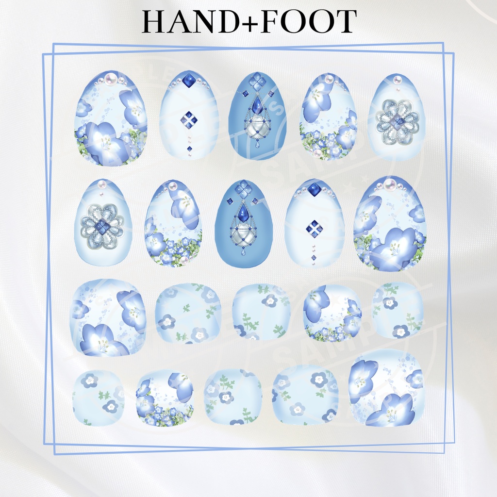 【無料/free】Simple Gel Nail Texture【💠ネモフィラブルーネイル】