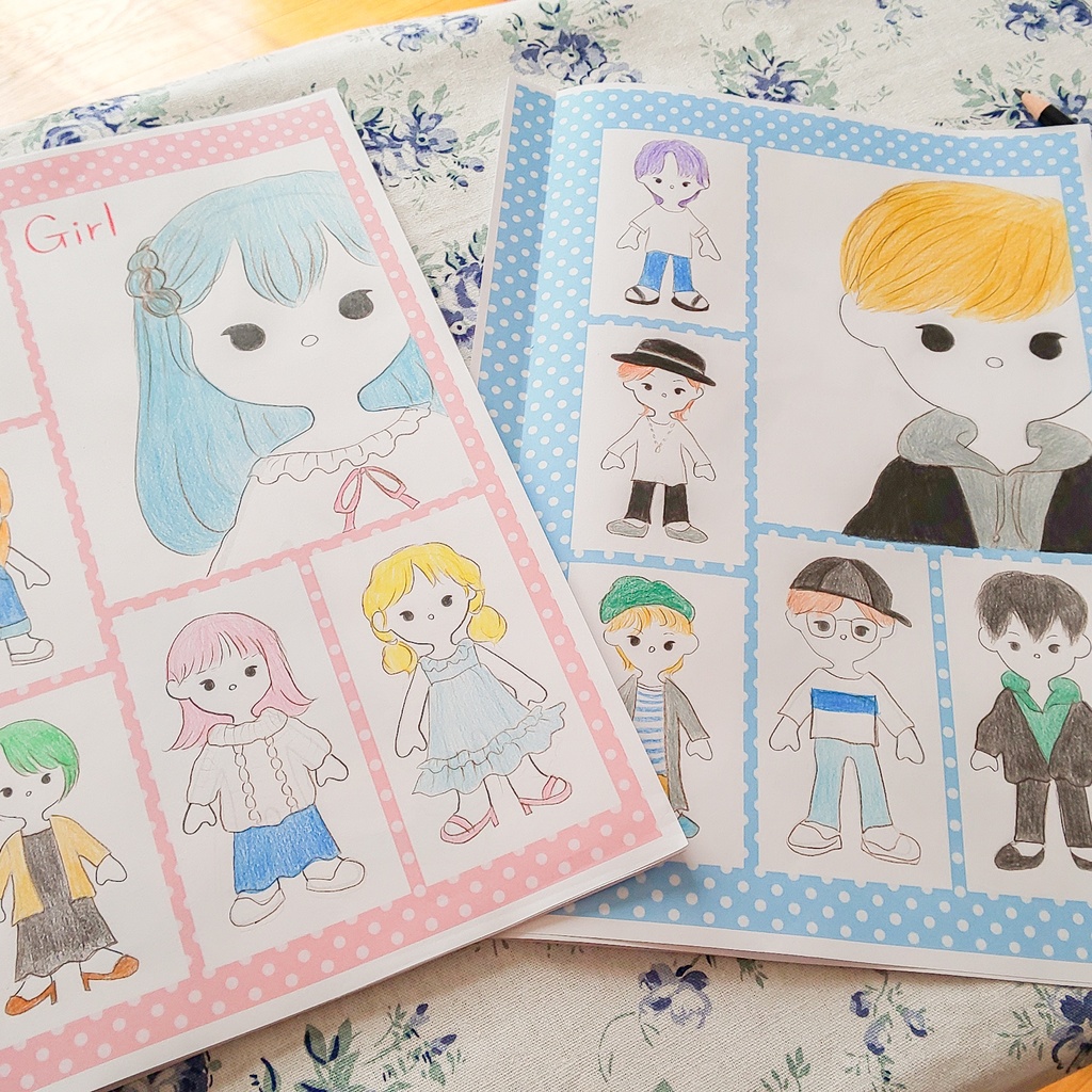 <無料テンプレート>自分で作る コーデノート 着せ替えノート テンプレート