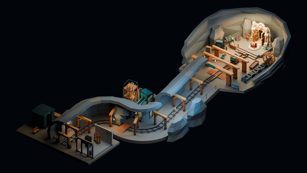Treasure Mine Starter Pack — 133 Models + 12 Core / FBX GLB BLEND