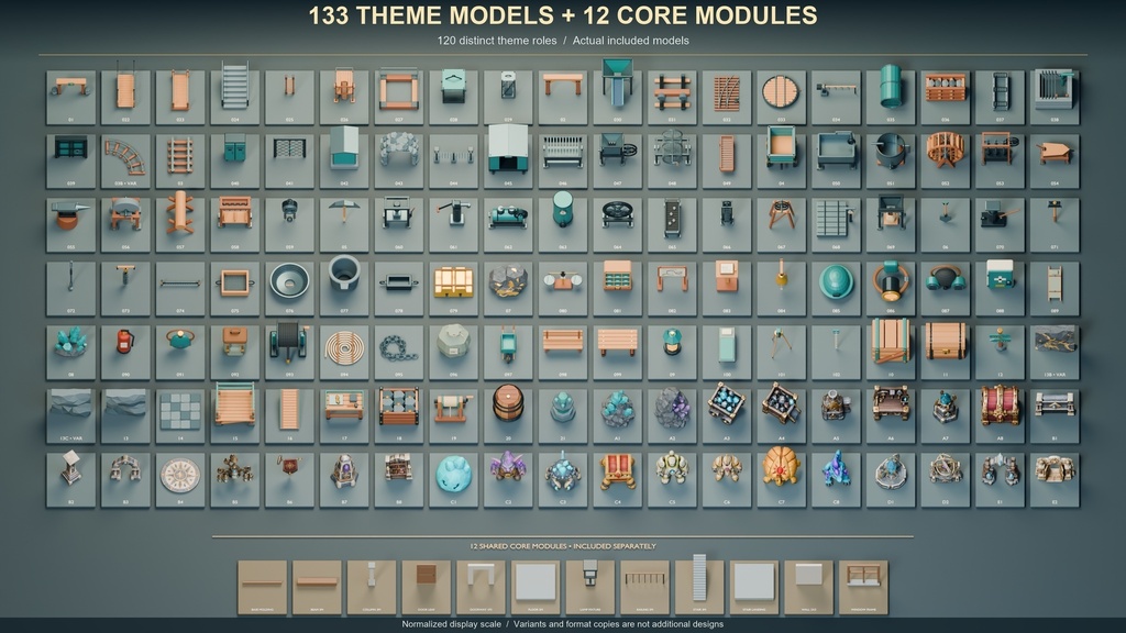 Treasure Mine Starter Pack — 133 Models + 12 Core / FBX GLB BLEND