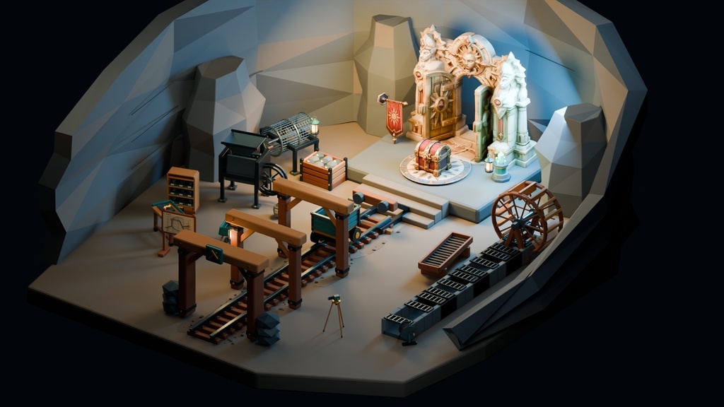Treasure Mine Starter Pack — 133 Models + 12 Core / FBX GLB BLEND