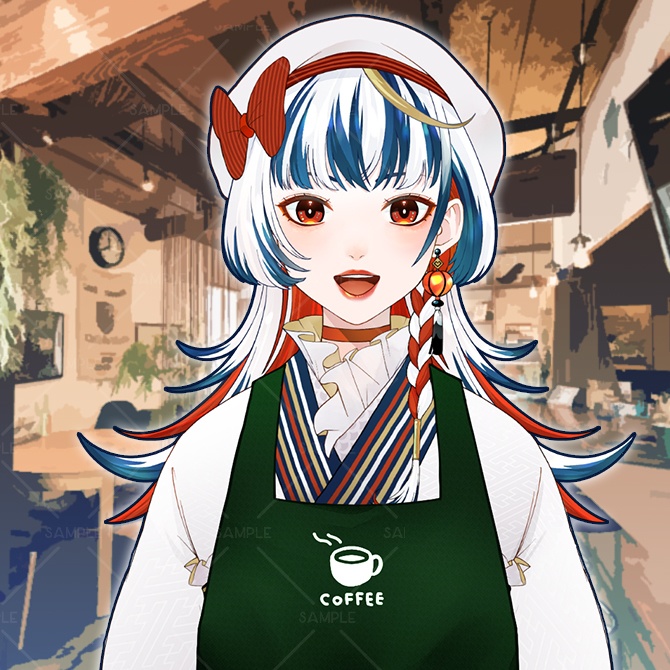 【着せ替え素材】カフェバイト風エプロン