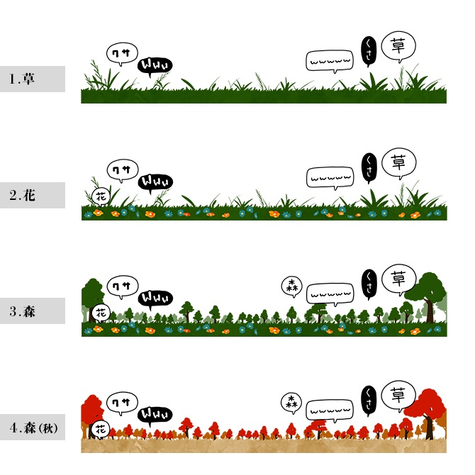 【わんコメWordParty用素材】生える草