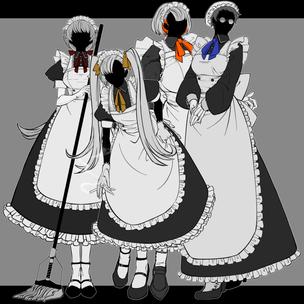 メイドさん立ち絵_フリー素材_無料有