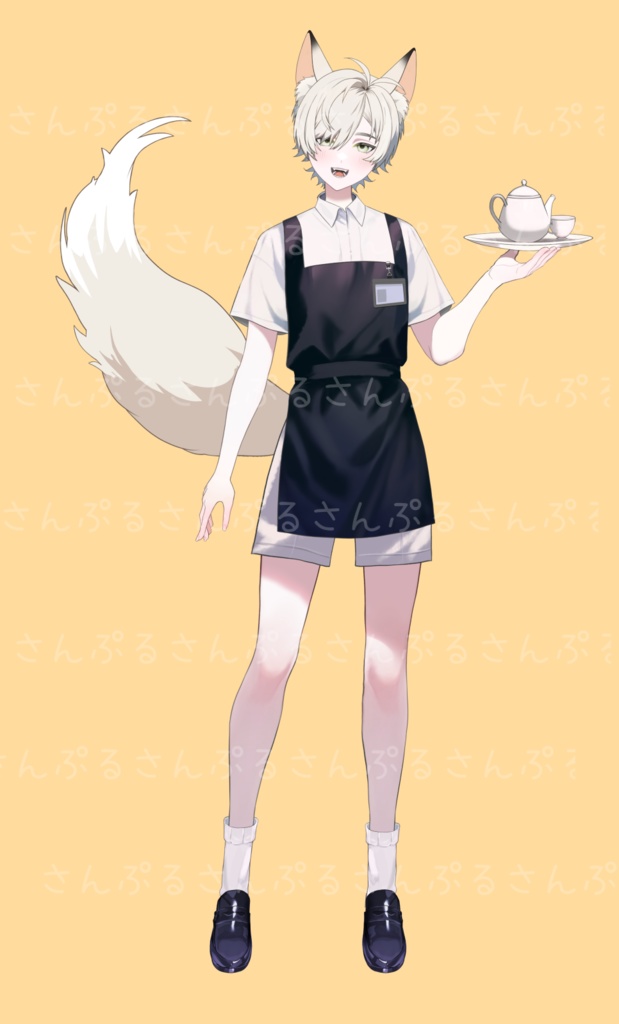 【Live2Dmodel】カフェ店員白狐くん【汎用】Cafe waiter, Mr. White Fox