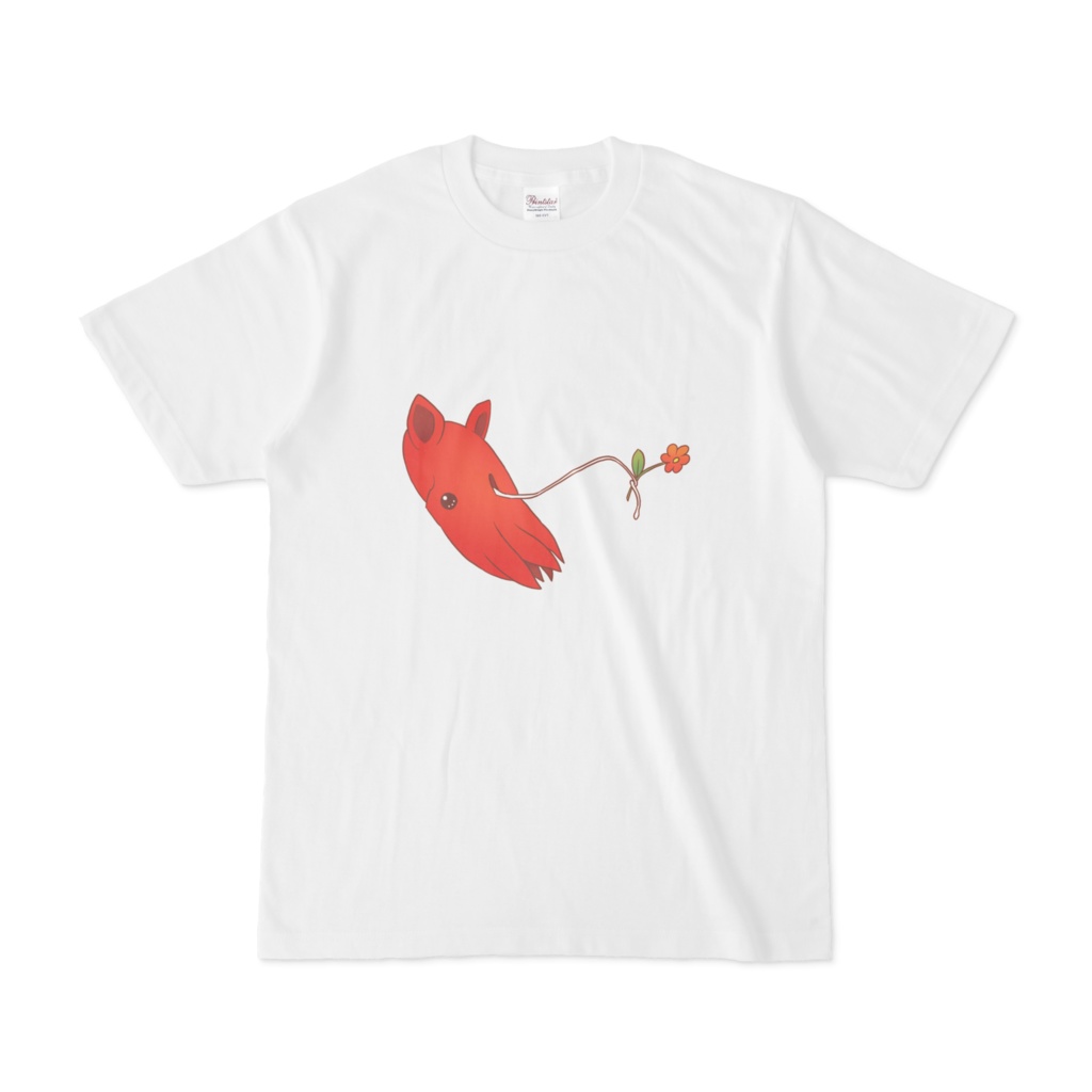 お花をさしだすコウモリダコさんのTシャツ♪（深海生物シリーズ）Vampire squid [Deepsea]
