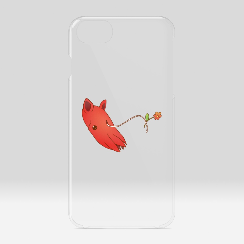 お花をさしだすコウモリダコさんのiPhoneケース♪（深海生物シリーズ）Vampire squid [Deepsea]