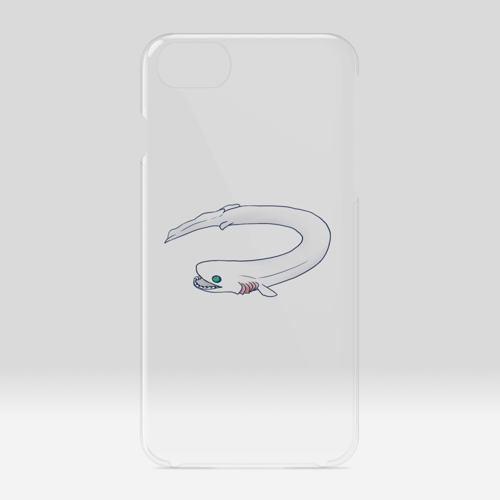 ラブカさんのクリアiPhoneケース♪（深海生物シリーズ）Frill shark 【Deep Sea Creature】