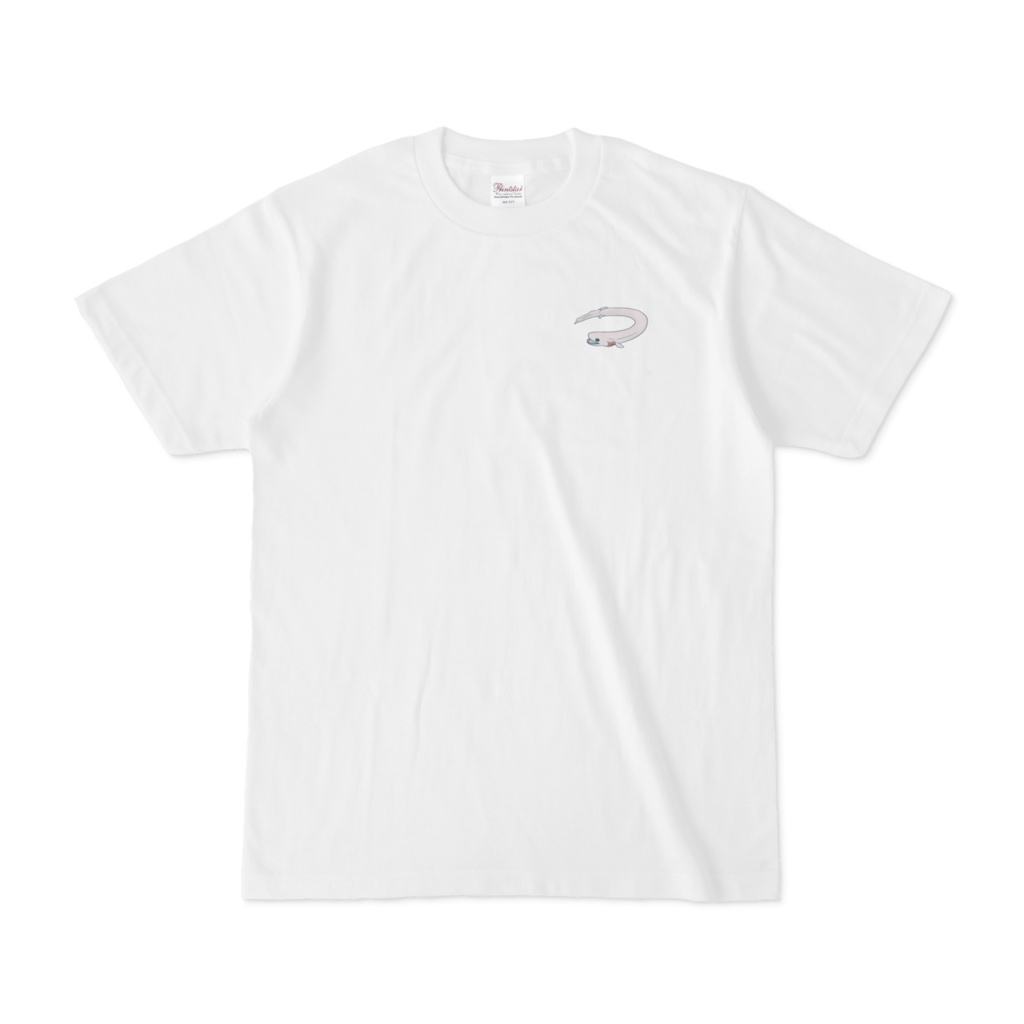 ラブカさんのワンポイントTシャツ♪(深海生物シリーズ)Frill shark 【Deep Sea Creature】