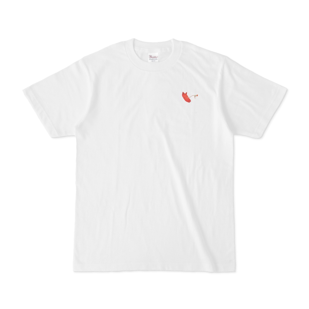 お花をさしだすコウモリダコさんのワンポイントTシャツ♪（深海生物シリーズ）Vampire squid [Deepsea]