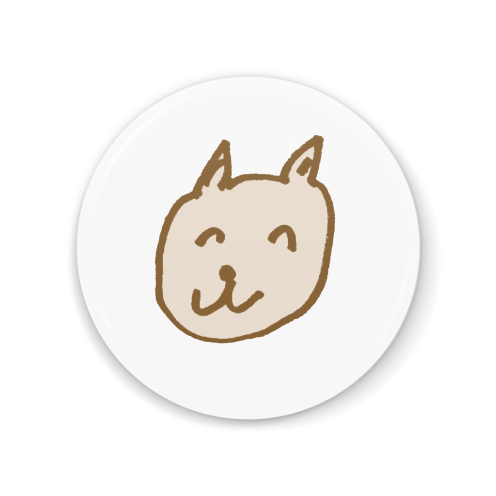 穏やかに微笑む犬の缶ミラー♪(茶色ver)SMILING DOG brown ver.